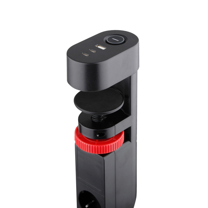 Grenuttag 3-vägs m/USB Svart Elworks